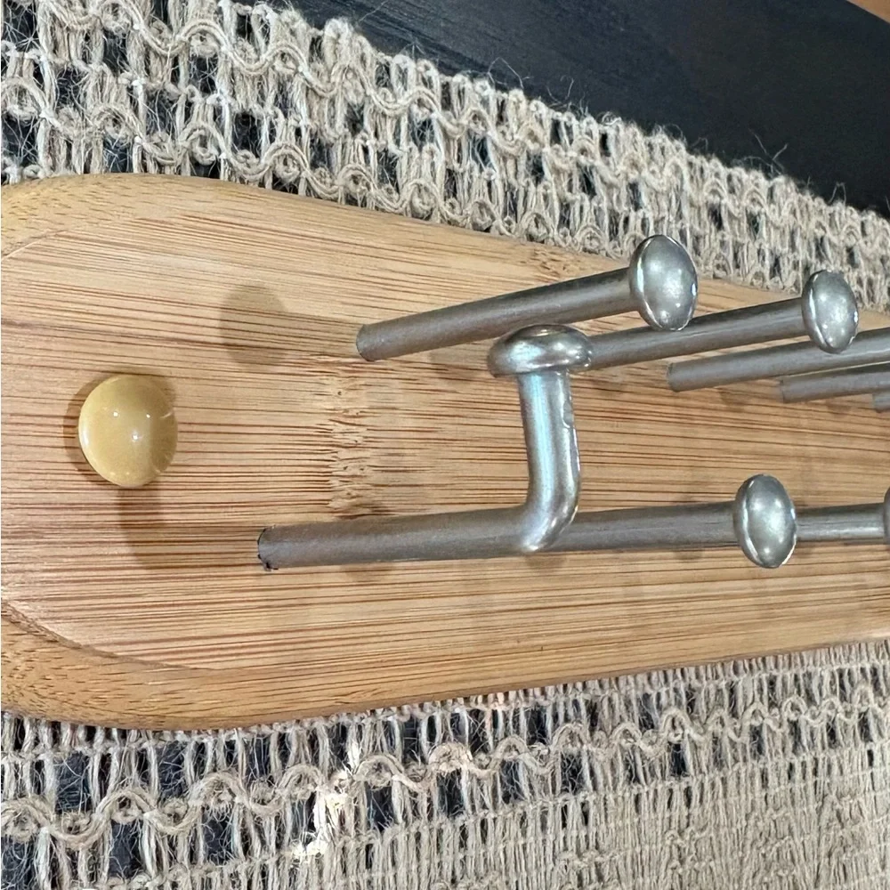 Bamboo Wall Rack for Ties, Scarves, etc. - Picture 2 of 3